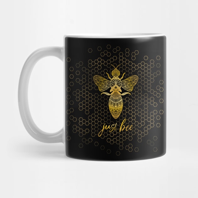 JUST BEE - Meditating Geometric Zen Bee by Jitterfly